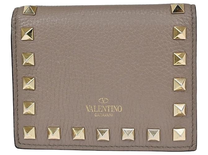 Valentino Garavani Rockstud Beige Leather  ref.1314964