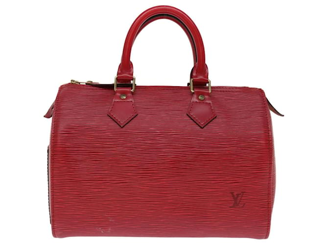 Louis Vuitton Speedy 25 Vermelho Couro  ref.1314983