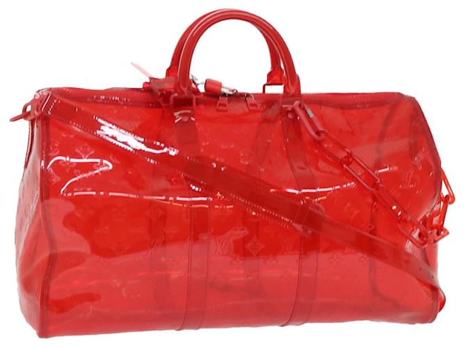 Louis Vuitton Keepall Bandouliere 50 Rot Kunststoff  ref.1315017
