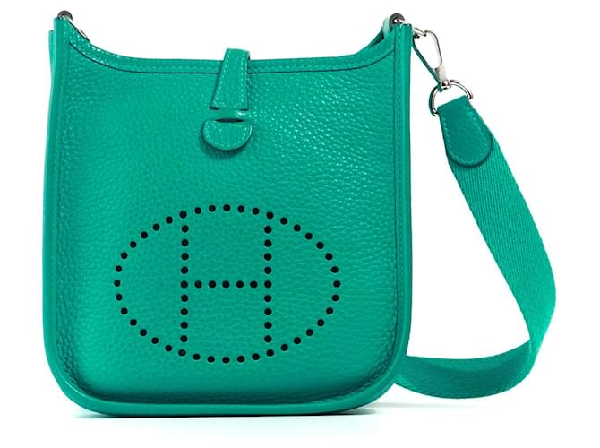 Evelyne Hermès HERMES  Handbags T.  leather Green  ref.1315057