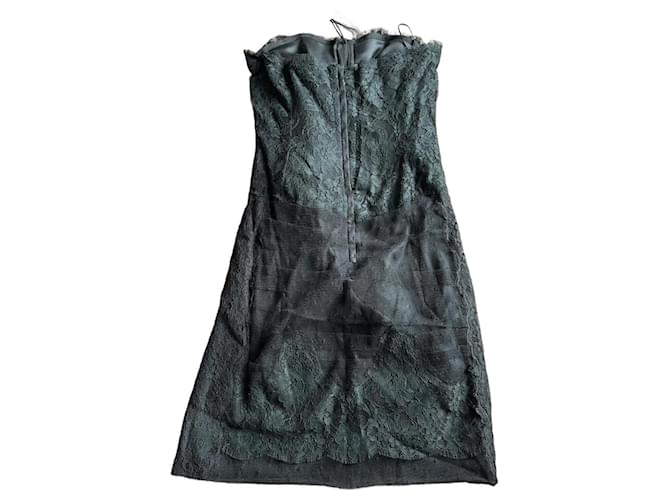 Great black strapless dress by Dolce & Gabbana size 40 Cotton Lace  ref.1315106
