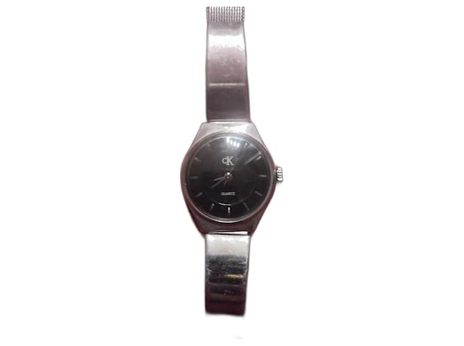 Calvin Klein Reloj de pulsera analógico vintage para mujer de los años 90. Plata Acero  ref.1315115