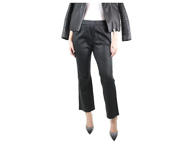 Enes Black leather trousers - size UK 12  ref.1315120