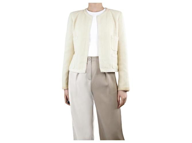 Chanel Cream tweed jacket - size UK 10 Polyamide  ref.1315124