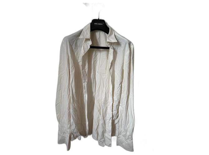 Dolce & Gabbana Camisa blanca D&G talla 42 Blanco Algodón  ref.1315132