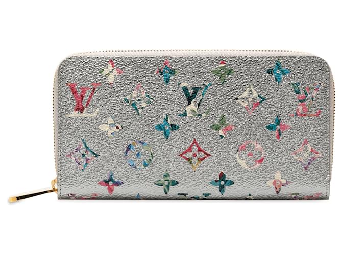 Louis Vuitton Silver Metallic Monogram Garden Zippy Wallet Cloth  ref.1315158