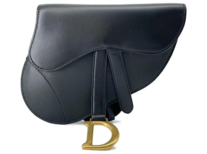 Marsupio Saddle Dior in pelle nera Nero Vitello simile a un vitello  ref.1315159
