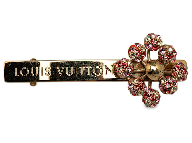 Louis Vuitton Gold Rhinestone 1001 Nuits Barette Golden Metal Gold-plated  ref.1315173