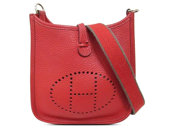 Hermès Red Taurillon Clemence Evelyne I TPM Leather Pony-style calfskin  ref.1315177