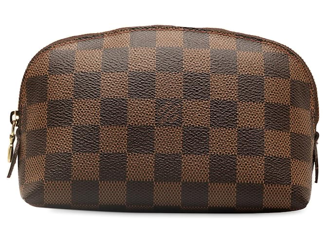 Louis Vuitton marrón Damier Ebene bolsa de cosméticos Castaño Lienzo  ref.1315185