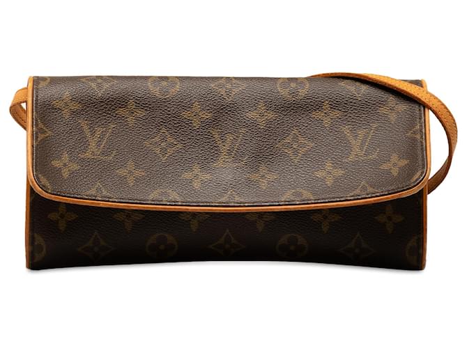 Louis Vuitton Brown Monogram Pochette Twin GM Leather Cloth  ref.1315203