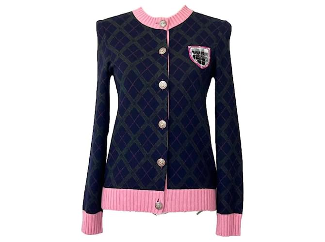 Chanel Nuova giacca in cashmere tartan con toppa del logo CC. Multicolore Cachemire  ref.1315213