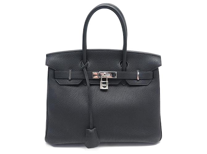 Hermès Hermes Birkin Handtasche 30 HANDTASCHE AUS PALLADIE-LEDER AUS SCHWARZEM TOGO-LEDER  ref.1315235