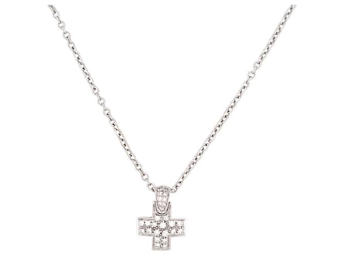 POMELLATO NECKLACE WITH DIAMOND CROSS PENDANT 0.5 CT IN WHITE GOLD 18K 9.3GR NECKLACE Silvery  ref.1315246