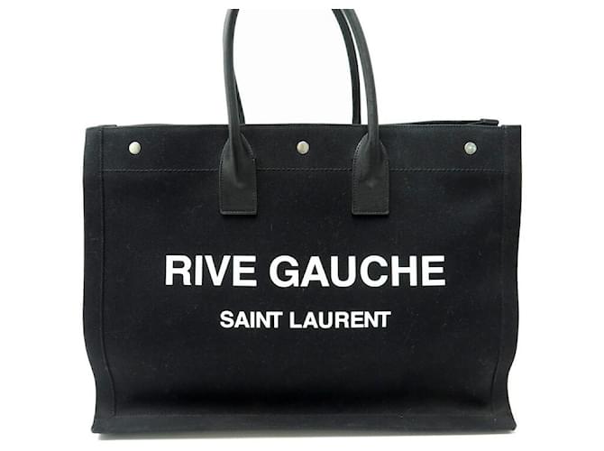 Yves Saint Laurent NUEVO BOLSO TOTE SAINT LAURENT RIVE GAUCHE 499290 BOLSO DE LONA NEGRO Lienzo  ref.1315258