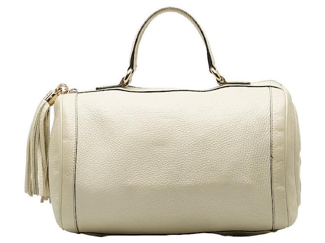 Borsa a mano in pelle Gucci Soho Mini Boston Bag in pelle 282302 in buone condizioni Bianco  ref.1315319