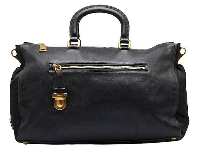 Prada Handtasche aus Leder und Nylon  ref.1315322
