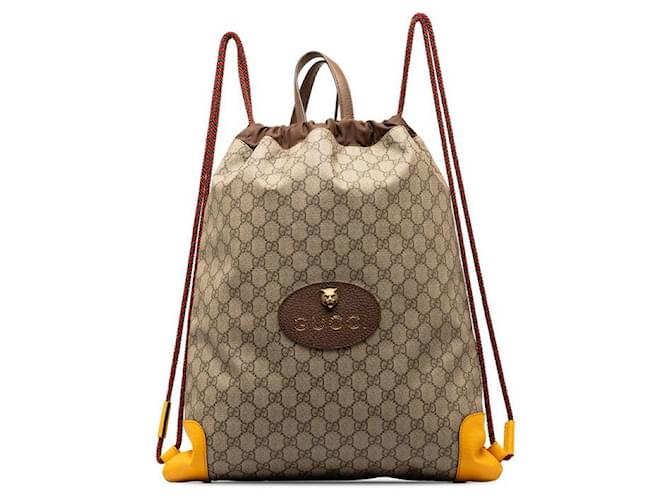 Gucci GG Supreme upperr Drawsting Backpack 473872 Cloth  ref.1315338