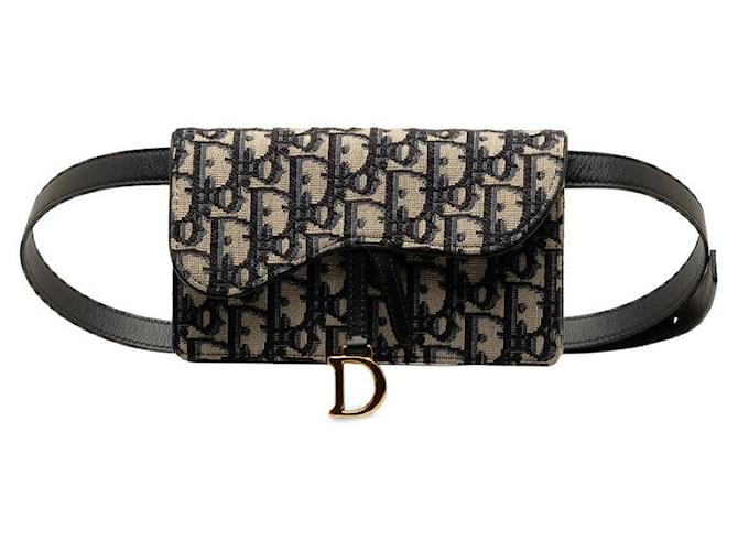 Dior Dior Canvas Pelle Trotter Saddle Belt Pouch Marsupio S5619Marsupio in tela CTZQ S5619CTZQ in ottimo Blu  ref.1315343