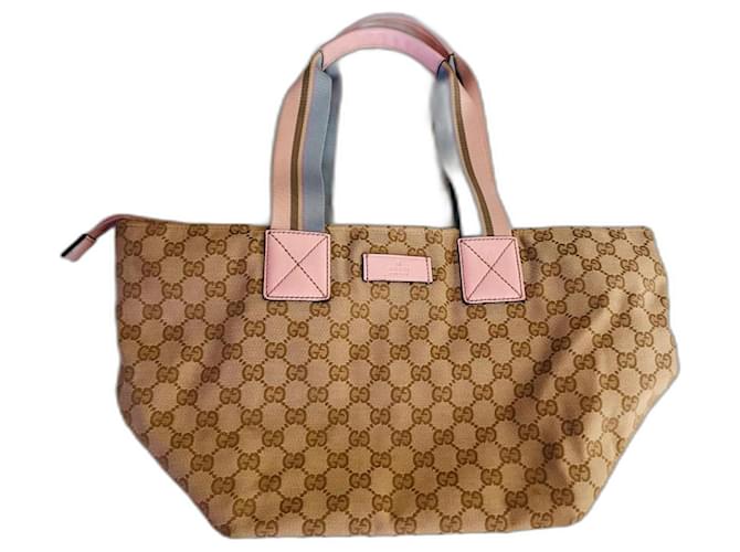 Gucci Handbags Pink Beige Leather  ref.1315369