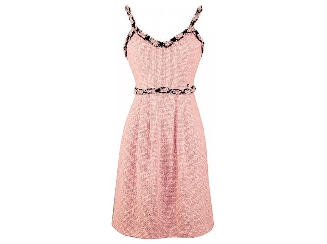 Chanel Rare Collectors Pink Tweed Dress  ref.1315401