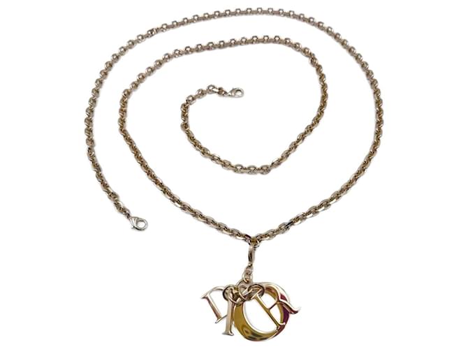 Tracolla catena rimovibile dorata Christian Dior con ciondolo D.I.O.R. D'oro Metallo  ref.1315459
