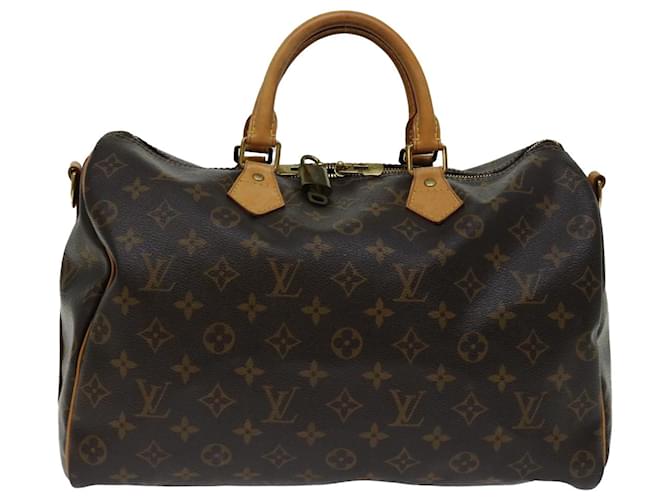 Louis Vuitton speedy Bandouliere 35 Brown Cloth  ref.1315488