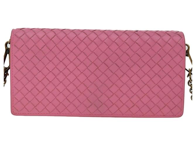 Bottega Veneta bolsa de cadena Rosa Cuero  ref.1315577