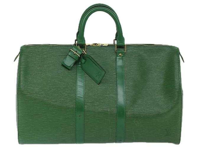 Louis Vuitton Keepall 45 Verde Pelle  ref.1315696