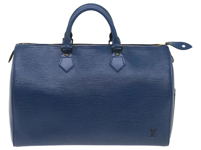 Louis Vuitton Speedy 35 Navy blue Leather  ref.1315715