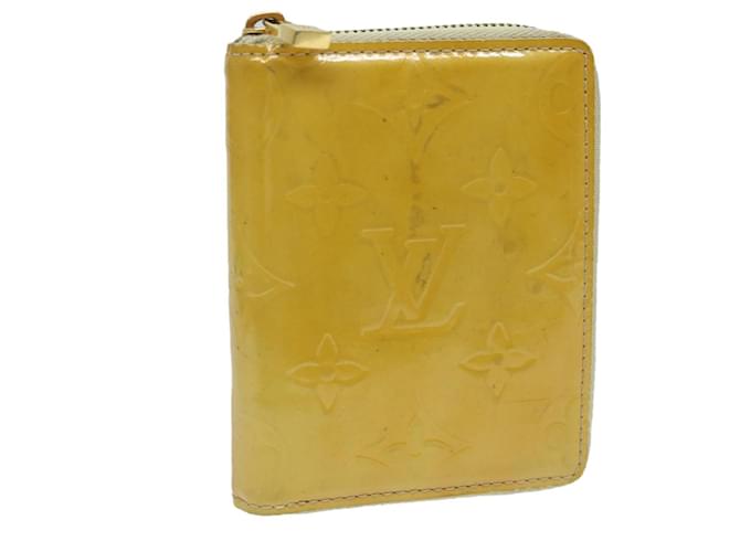 LOUIS VUITTON Monogram Vernis Bloom Wallet Beige M91015 LV Auth 69155 Patent leather  ref.1315731
