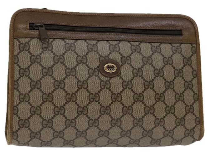 GUCCI GG Supreme Web Sherry Line Clutch Bag Beige Red 97 01 037 Auth ep3663  ref.1315755
