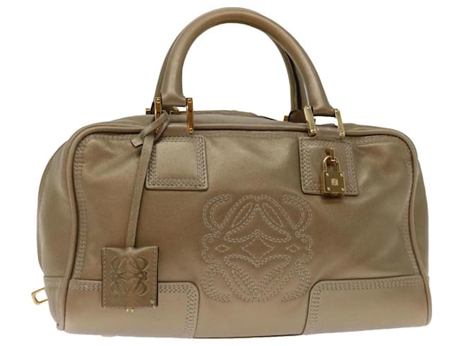 LOEWE Americana 28 Hand Bag Leather Gold Auth yk11217 Golden  ref.1315785