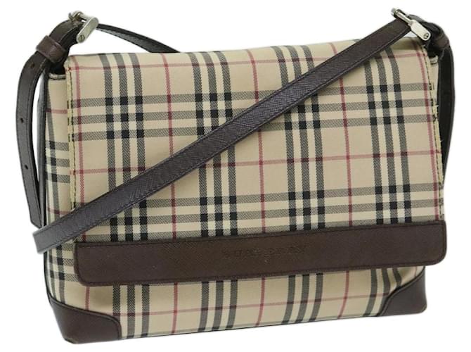BURBERRY Nova Check Shoulder Bag Canvas Beige Brown Auth 68814 Cloth  ref.1315810