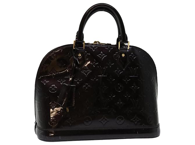 LOUIS VUITTON Monogram Vernis Alma PM Hand Bag Amarante M91611 LV Auth 68534 Patent leather  ref.1315837