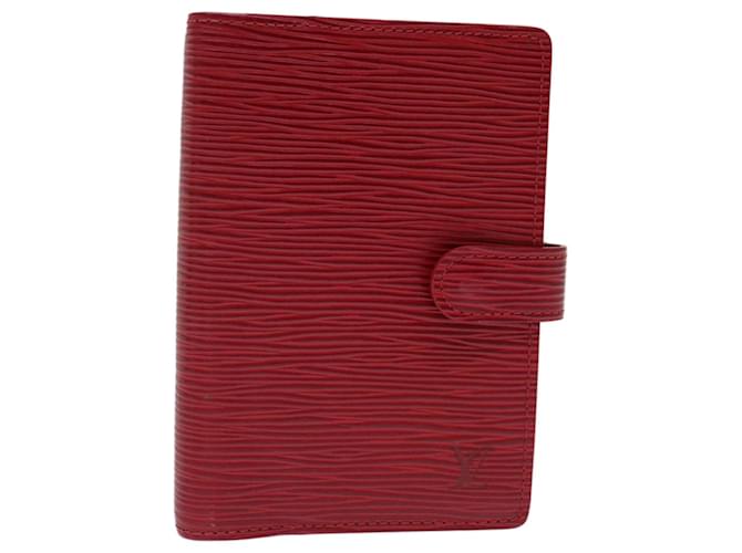 LOUIS VUITTON Epi Agenda PM Day Planner Cover Rouge R20057 Auth LV 69161 Cuir  ref.1315852