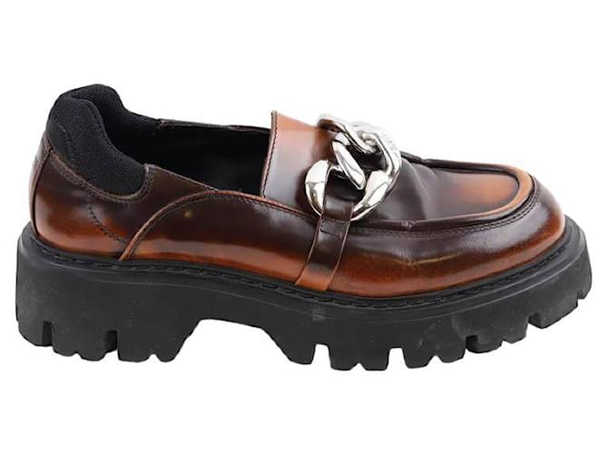 N°21 Leather loafers Brown  ref.1315885