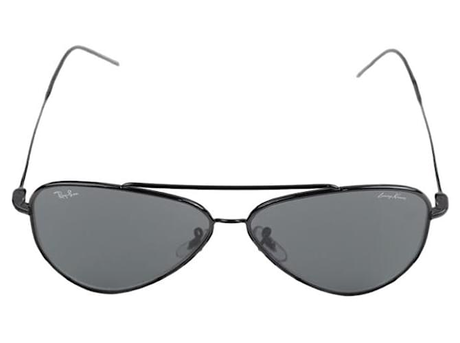 Ray-Ban Óculos de sol aviador pretos Metal  ref.1315898