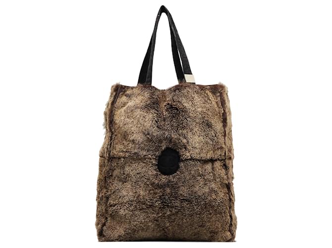 CHANEL Handbags Classic CC Shopping Brown Suede  ref.1316005