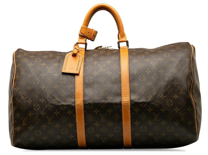 Keepall LOUIS VUITTON Travel bags Brown Cloth  ref.1316011