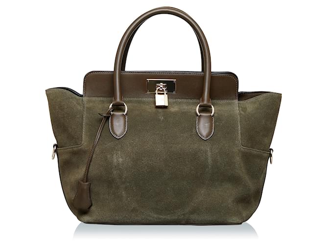 Hermès HERMES Handbags Green Suede  ref.1316043