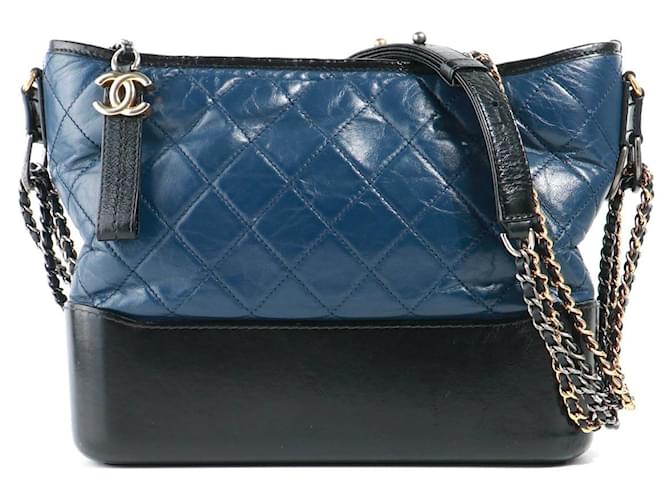 CHANEL Handbags Gabrielle Navy blue Leather  ref.1316091