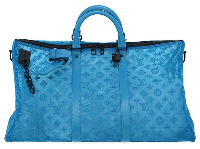 Louis Vuitton Keepall Bandouliere 50 Azul Lona  ref.1316139