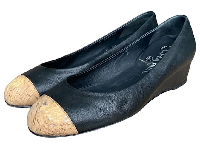 Chanel High heels Schwarz Leder  ref.1316147