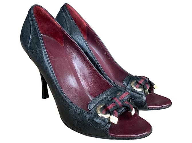 Gucci High heels Schwarz Leder  ref.1316154