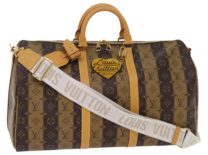 Louis Vuitton Keepall Bandouliere 50 Brown Cloth  ref.1316186