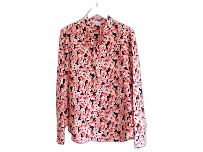 Stella Mc Cartney Stella McCartney Seidenhemd mit floralem Blütenmuster Pink  ref.1316199