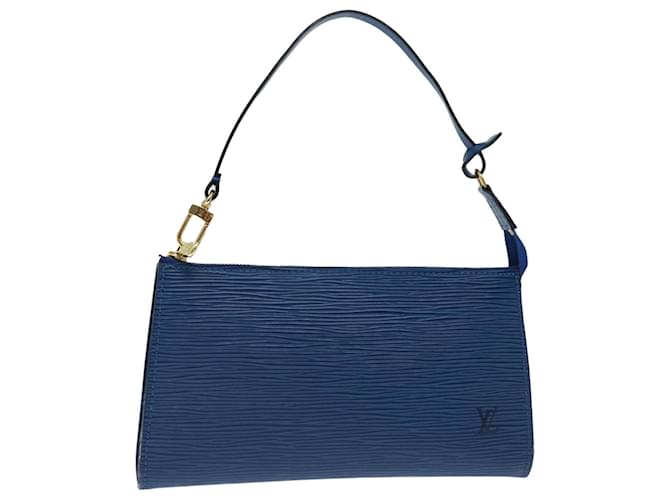 Louis Vuitton Pochette Azul Couro  ref.1316204