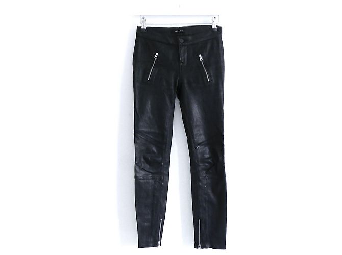 J Brand Lederjeans Schwarz