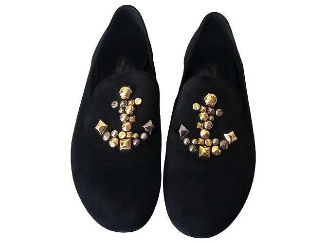 Sapato plano de camurça da Louis Vuitton Preto